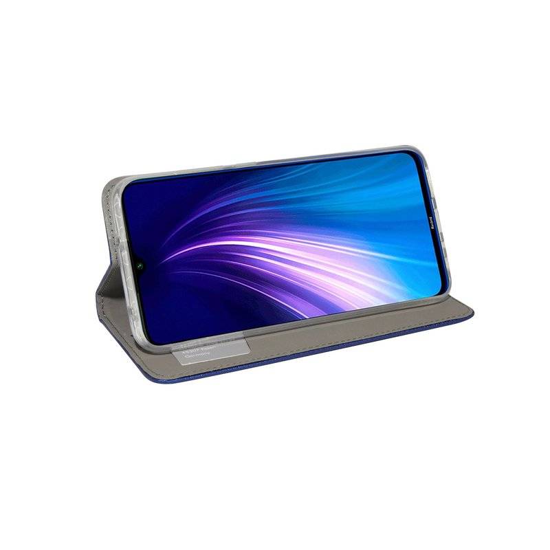 Buch Tasche "Smart" für XIAOMI REDMI NOTE 8 Handy Hülle Etui Brieftasche Schutzhülle mit Standfunktion Blau