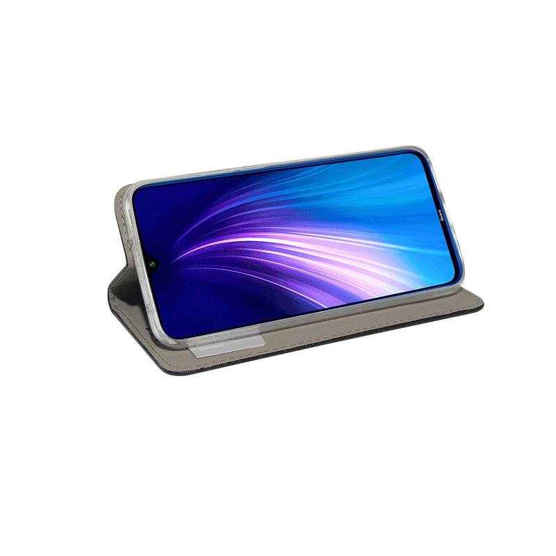 Buch Tasche "Smart" für XIAOMI REDMI NOTE 8 Handy Hülle Etui Brieftasche Schutzhülle mit Standfunktion Schwarz