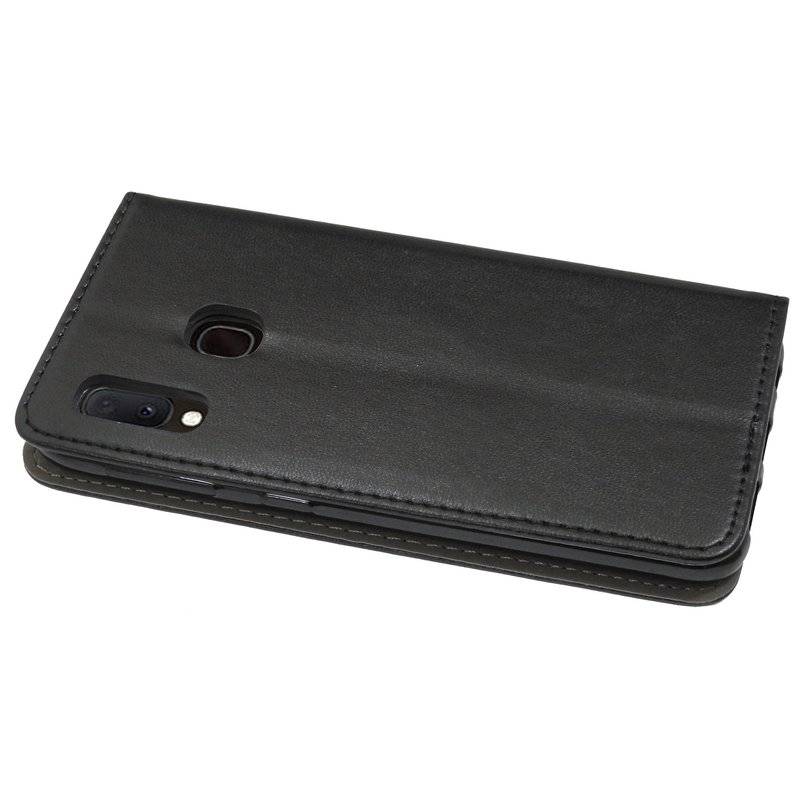 Buch Tasche "Smart" kompatibel mit SAMSUNG GALAXY A20e (A202F) Handy Hülle Etui Brieftasche Schutzhülle in Schwarz