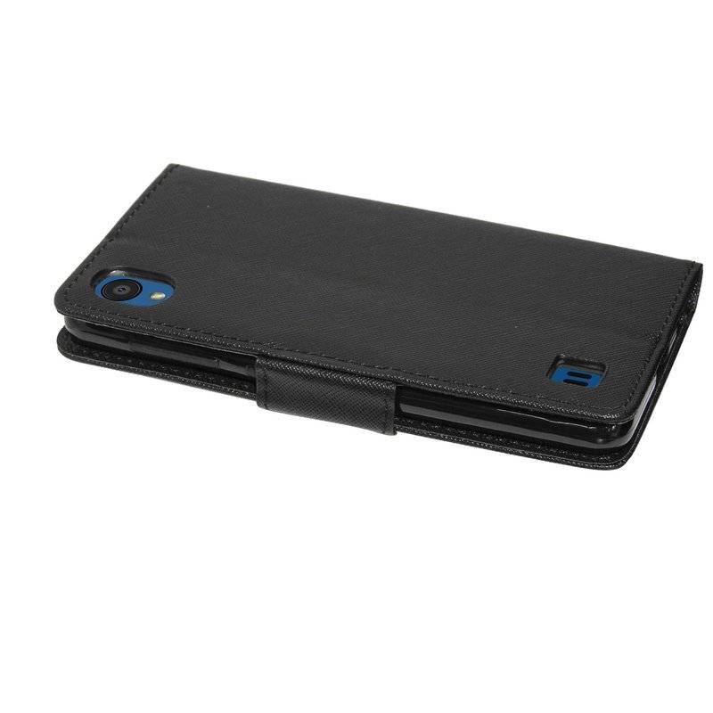 Buch Tasche "Fancy" für ZTE BLADE A5 2019 Handy Hülle Etui Brieftasche Schutzhülle mit Standfunktion Schwarz