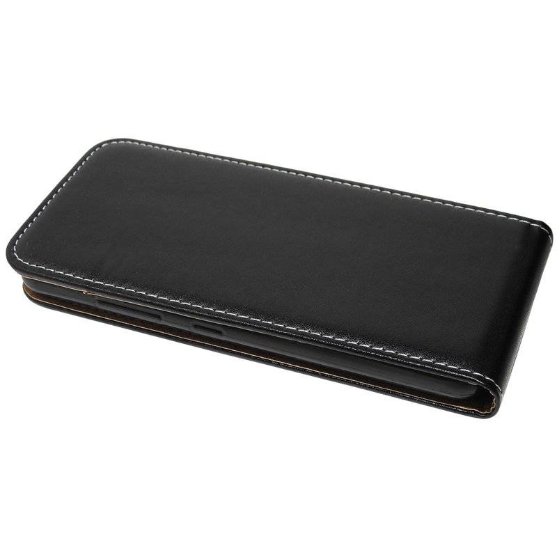 Flip Case kompatibel mit LG Q60 Handy Tasche vertikal aufklappbar Schutzhülle Klapp Hülle Schwarz