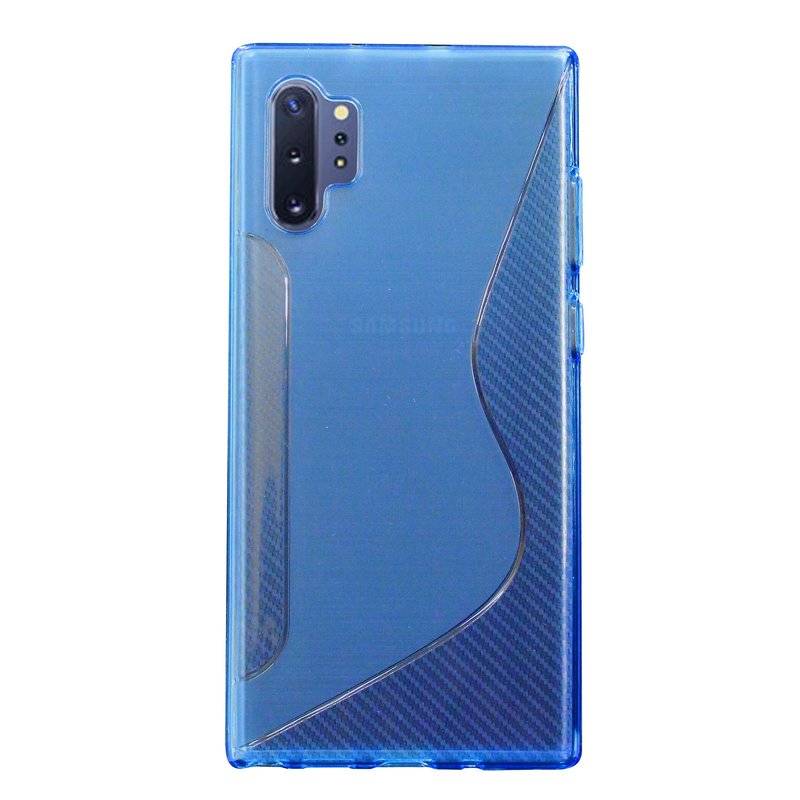 S-Line Hülle Bumper für Samsung Galaxy Note 10 Plus (N975F) Silikonhülle Stoßfest Handyhülle TPU Case Blau