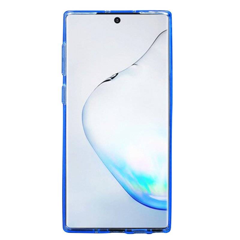 S-Line Hülle Bumper für Samsung Galaxy Note 10 Plus (N975F) Silikonhülle Stoßfest Handyhülle TPU Case Blau