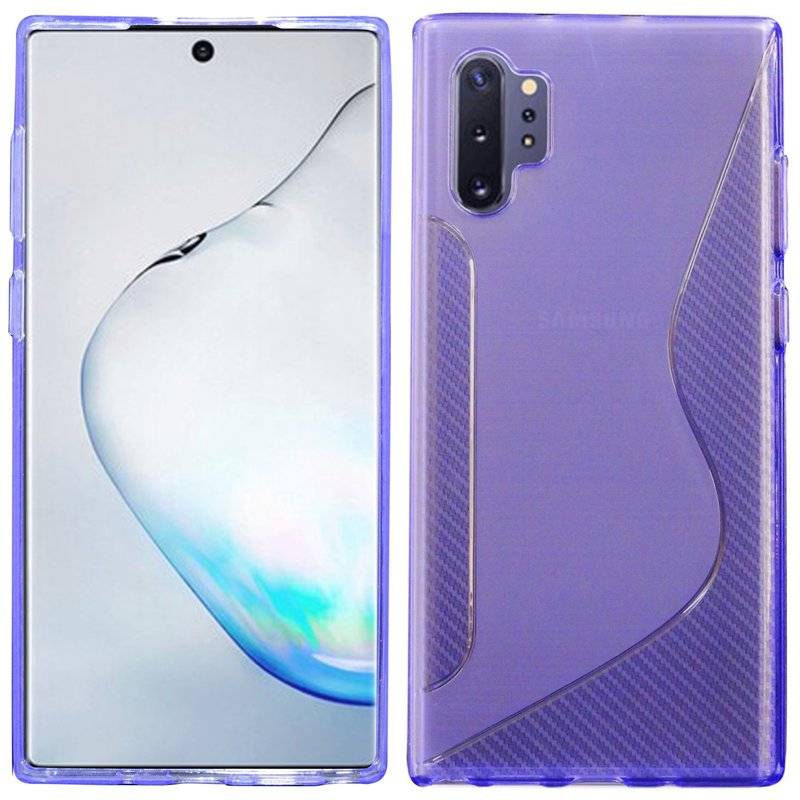 S-Line Hülle Bumper für Samsung Galaxy Note 10 Plus (N975F) Silikonhülle Stoßfest Handyhülle TPU Case Lila