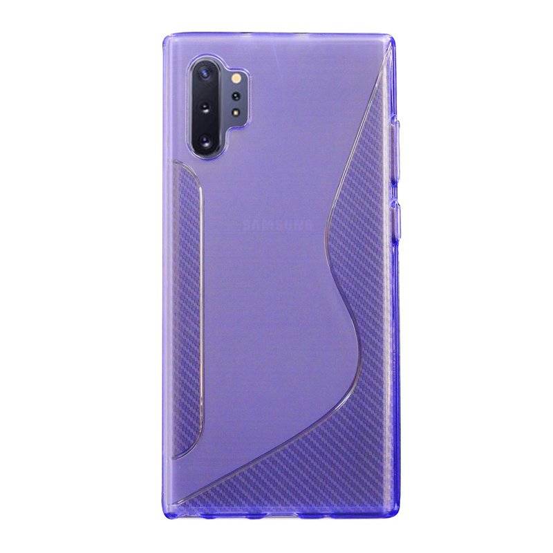 S-Line Hülle Bumper für Samsung Galaxy Note 10 Plus (N975F) Silikonhülle Stoßfest Handyhülle TPU Case Lila