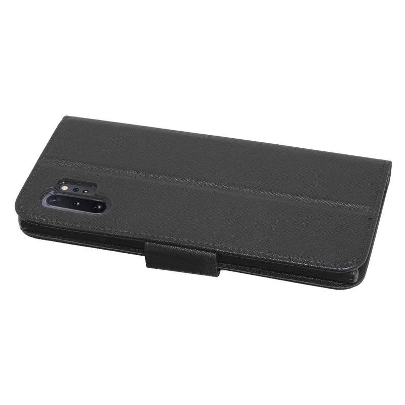 Buch Tasche "Fancy" für SAMSUNG GALAXY NOTE 10 PLUS (N975F) Handy Hülle Etui Brieftasche Schutzhülle Schwarz