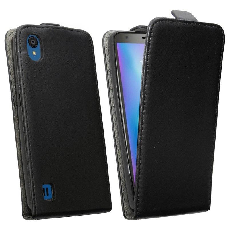 Flip Case kompatibel mit ZTE BLADE A5 2019 Handy Tasche vertikal aufklappbar Schutzhülle Klapp Hülle Schwarz