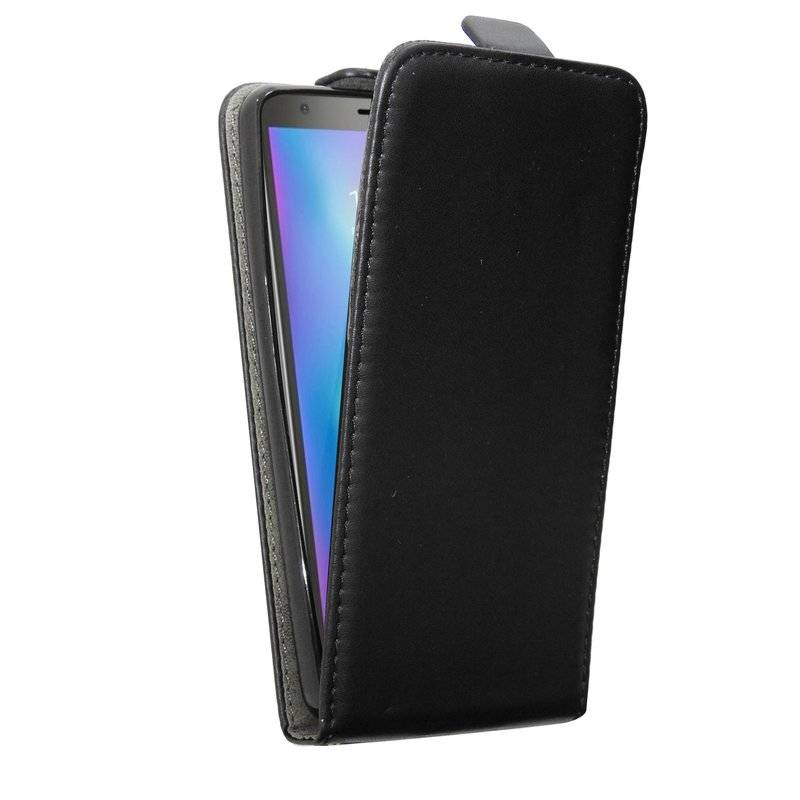 Flip Case kompatibel mit ZTE BLADE A5 2019 Handy Tasche vertikal aufklappbar Schutzhülle Klapp Hülle Schwarz