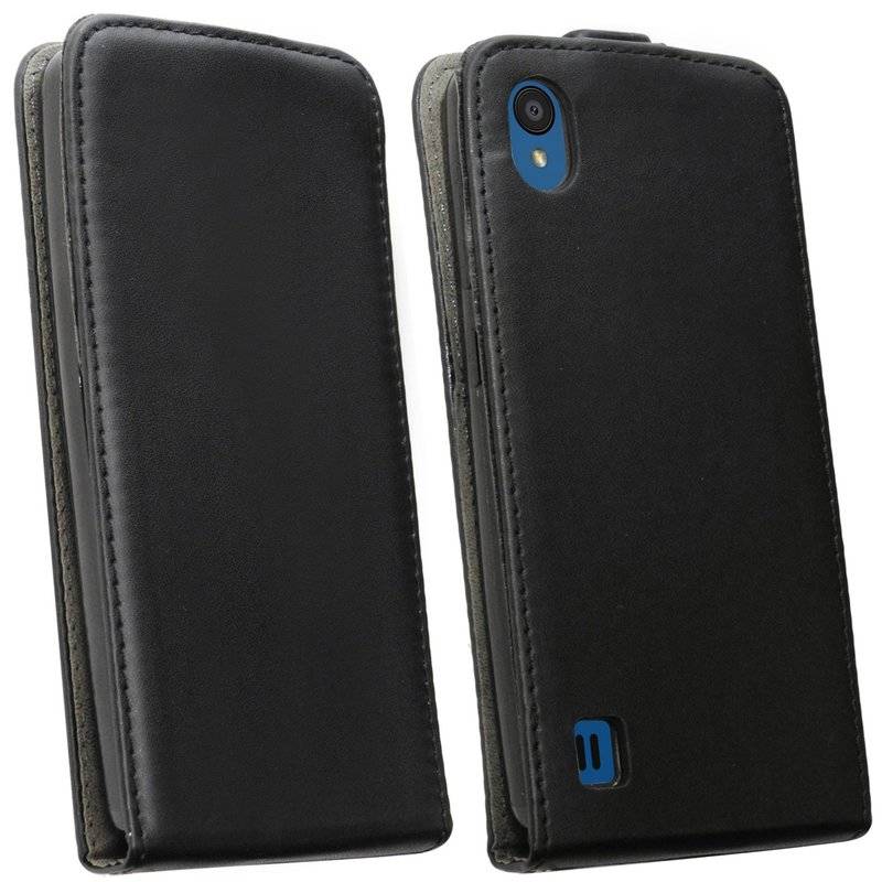 Flip Case kompatibel mit ZTE BLADE A5 2019 Handy Tasche vertikal aufklappbar Schutzhülle Klapp Hülle Schwarz