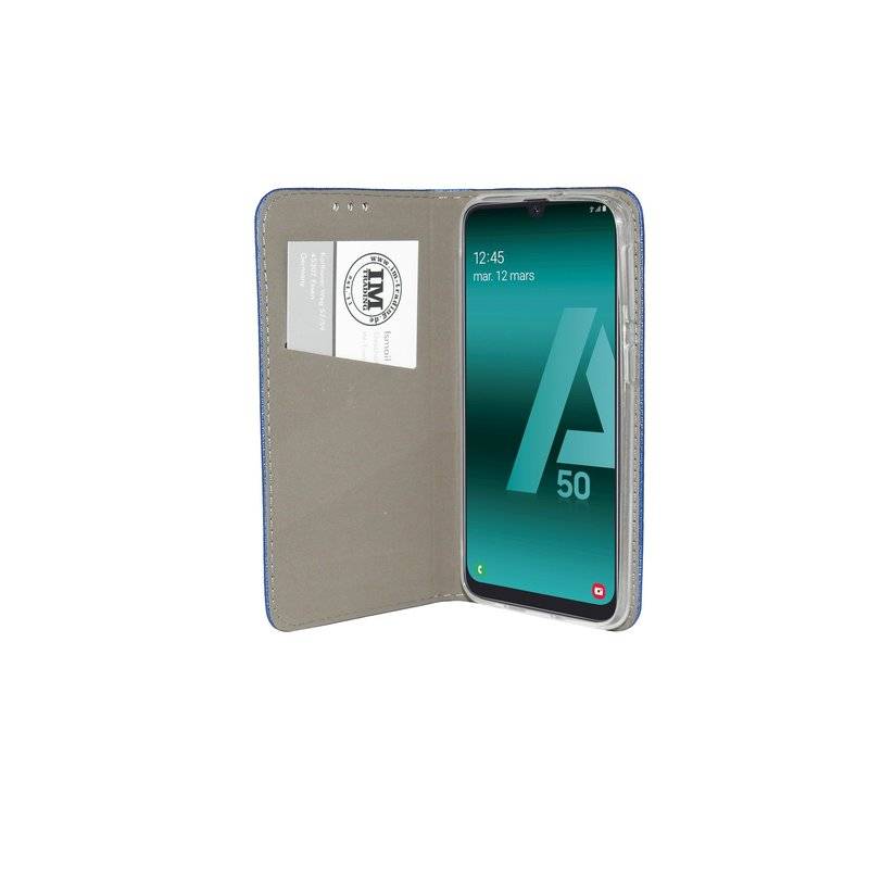 Buch Tasche "Smart" für SAMSUNG GALAXY A30s (A307F) Handy Hülle Etui Brieftasche Schutzhülle mit Standfunktion Blau