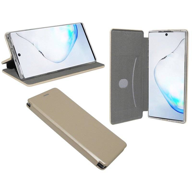 Buch Tasche "Elegance" für SAMSUNG GALAXY NOTE 10 PLUS (N975F) Handy Hülle Etui Brieftasche Schutzhülle Gold