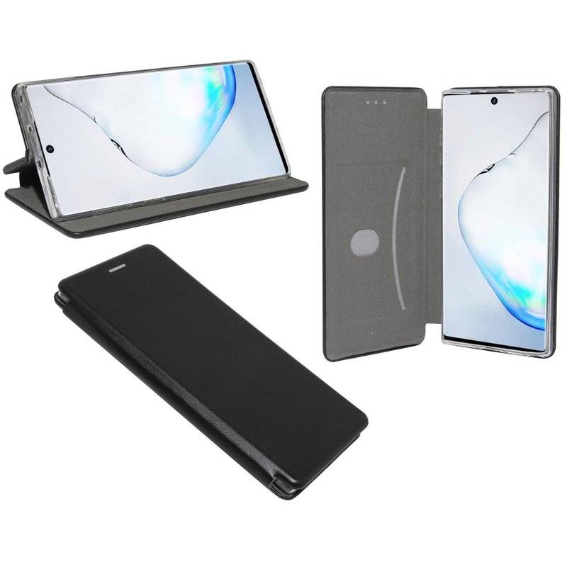 Buch Tasche "Elegance" für SAMSUNG GALAXY NOTE 10 PLUS (N975F) Handy Hülle Etui Brieftasche Schutzhhülle Schwarz