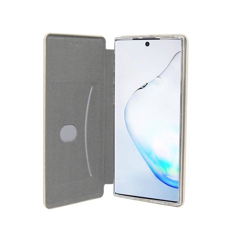 SAMSUNG GALAXY NOTE 10 (N970F) Buch Tasche "Elegance" Handy Hülle Brieftasche Schutzhülle Standfunktion Gold