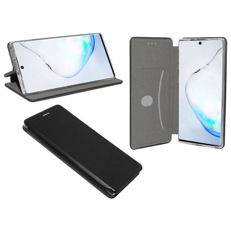 SAMSUNG GALAXY NOTE 10 (N970F) Buch Tasche "Elegance" Handy Hülle Brieftasche Schutzhülle Standfunktion Schwarz
