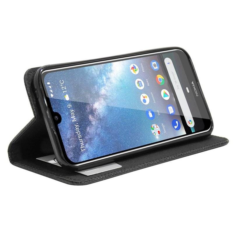 Buch Tasche "Smart" für NOKIA 2.2 Handy Hülle Etui Brieftasche Schutzhülle mit Standfunktion, Kartenfach Schwarz