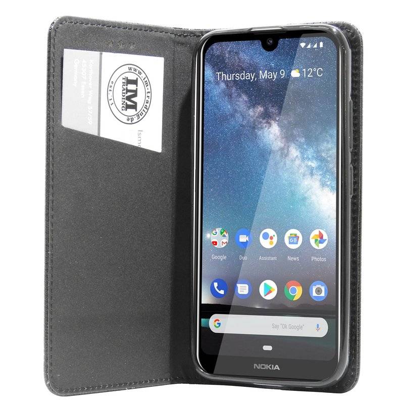 Buch Tasche "Smart" für NOKIA 2.2 Handy Hülle Etui Brieftasche Schutzhülle mit Standfunktion, Kartenfach Schwarz