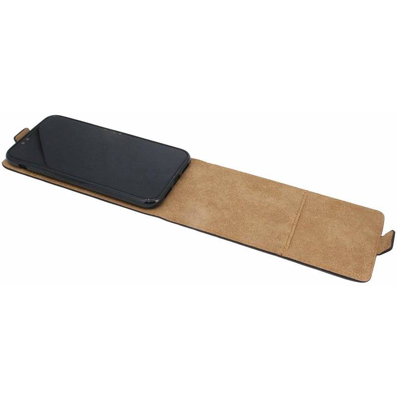 iPhone 11 Pro Flip Case Handy Tasche vertikal aufklappbar Schutzhülle Klapp Hülle + 9H Schutzglas Echt Glas Schwarz