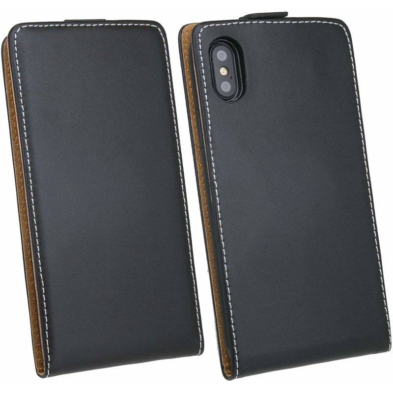 iPhone 11 Pro Flip Case Handy Tasche vertikal aufklappbar Schutzhülle Klapp Hülle + 9H Schutzglas Echt Glas Schwarz