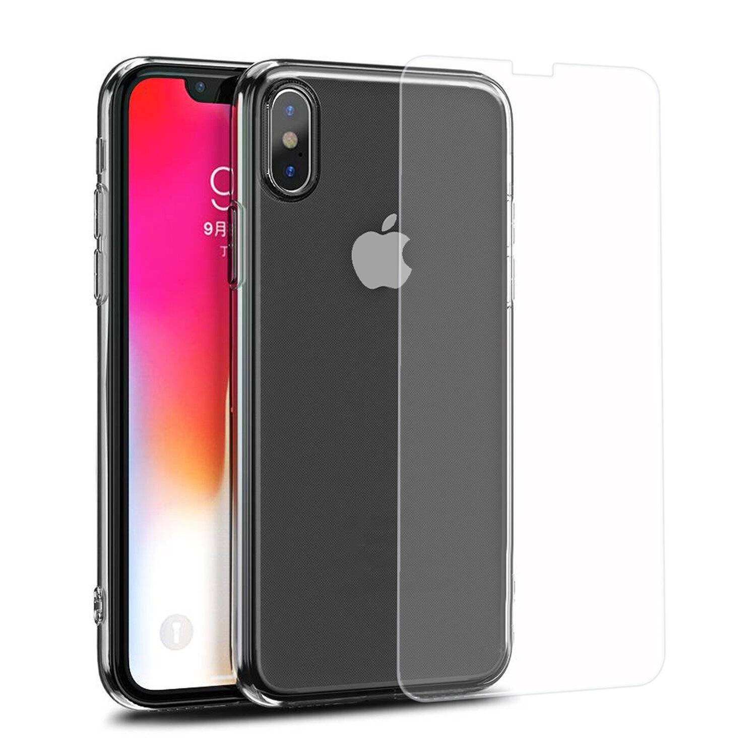 TPU Silikon Handyhülle Schutz Hülle Schale Tasche Bumper Case + Schutzschutzglas kompatibel mit iPhone 11 Pro