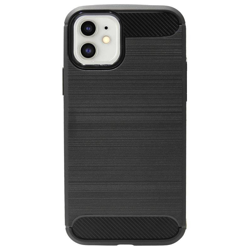 cofi1453® Silikon Hülle Carbon kompatibel mit iPhone 11 TPU Case Soft Handyhülle Cover Schutzhülle Schwarz