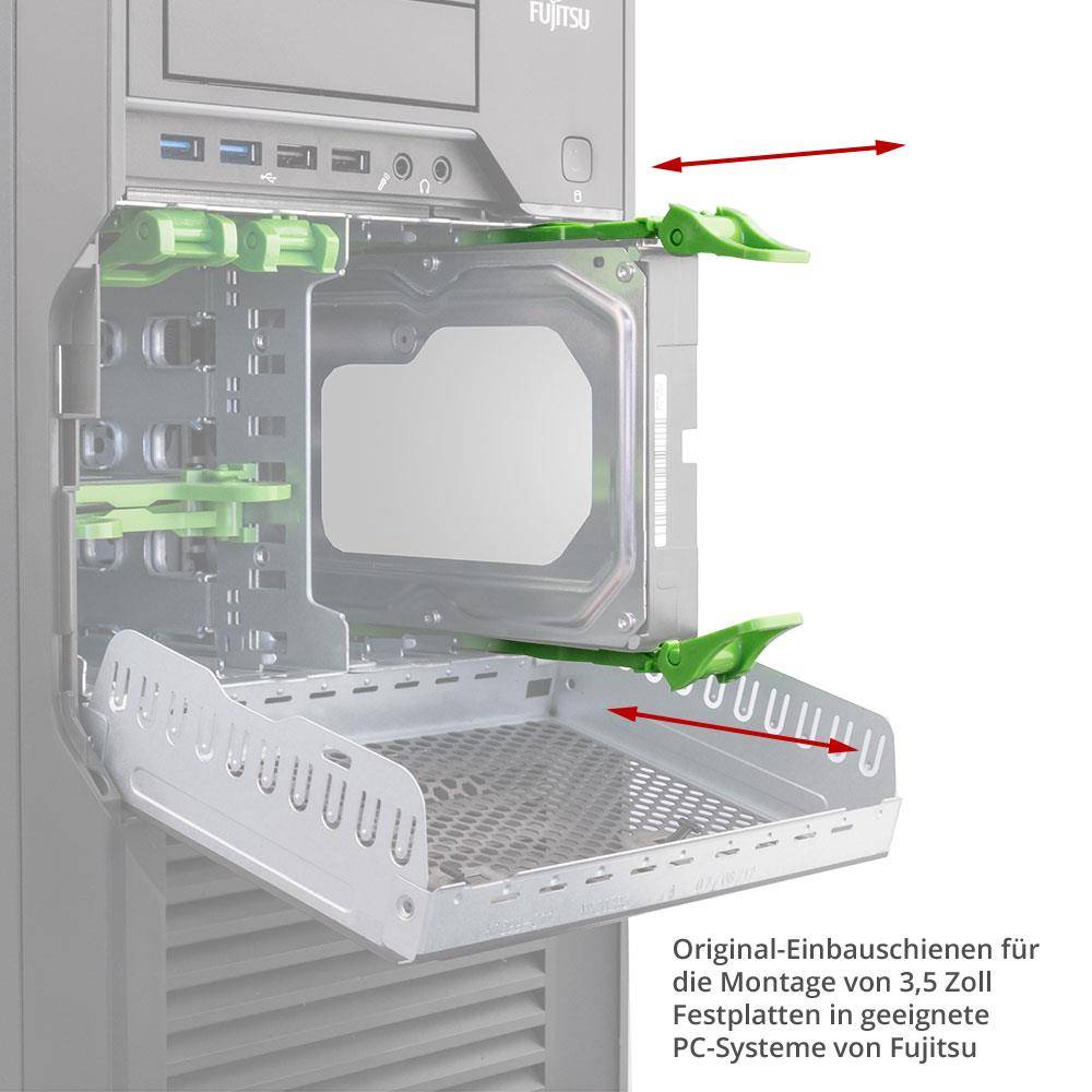 Fujitsu Easy Rail 3,5" (Refurbished) HDD Einbauschienen (u.a. Celsius M720, M730, M740, R930, R940...) "ein Paar"