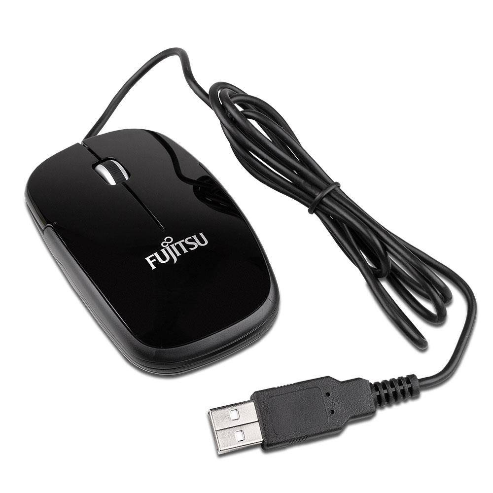 Fujitsu M410NB (Refurbished) Notebook Maus (Optisch, 1000 DPI, 3 Tasten, Scrolling-Rad) Schwarz