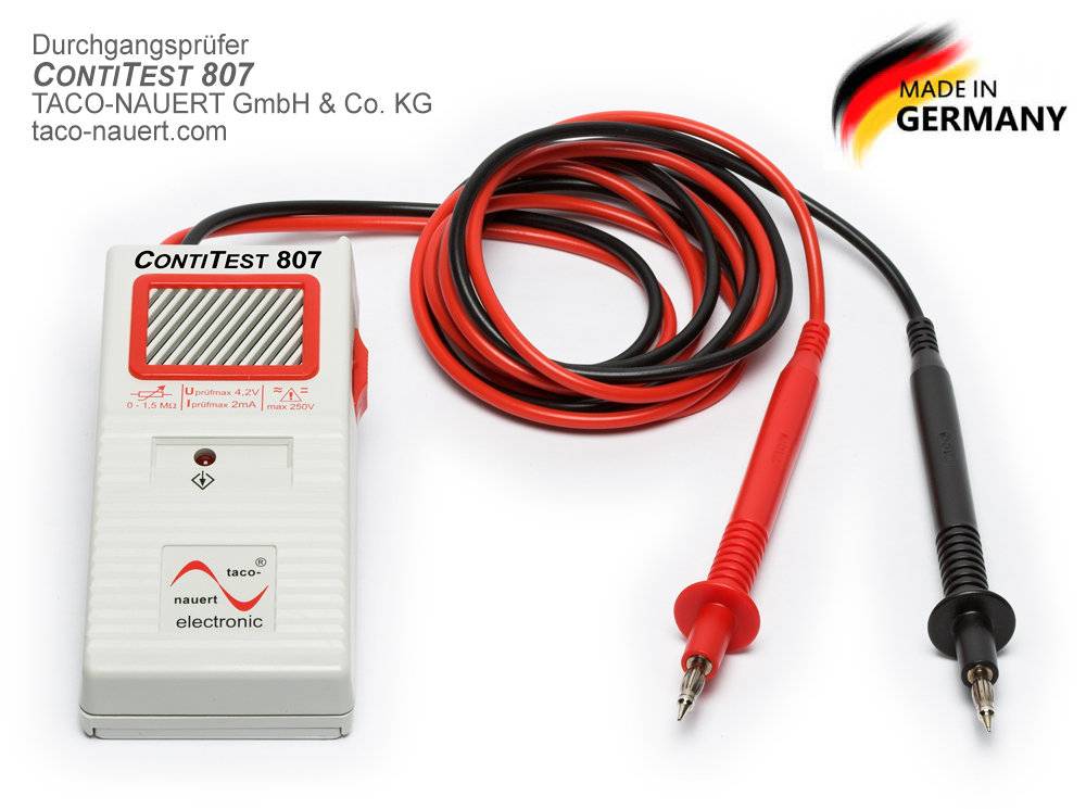 Durchgangsprüfer CONTITEST 807 mit Sonderfunktionen, ferneinschaltbar Digital DATASAFE