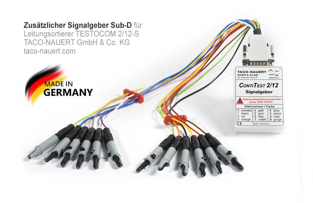 Zusätzlicher Signalgeber Sub-D Leitungsortierer TESTOCOM 2/12-S