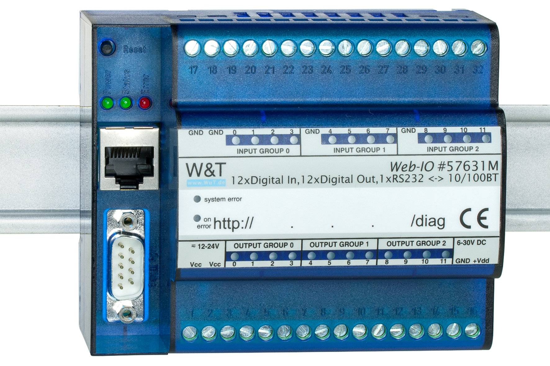 Web-IO 12x Digital Input/Output mit RS-232-Com-Server-Funktionalität