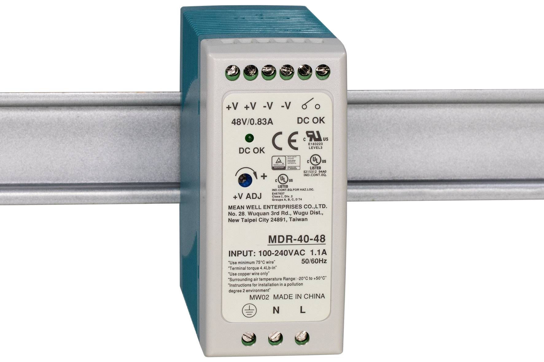 Netzteil 48V / 40W für Hutschienen-Montage