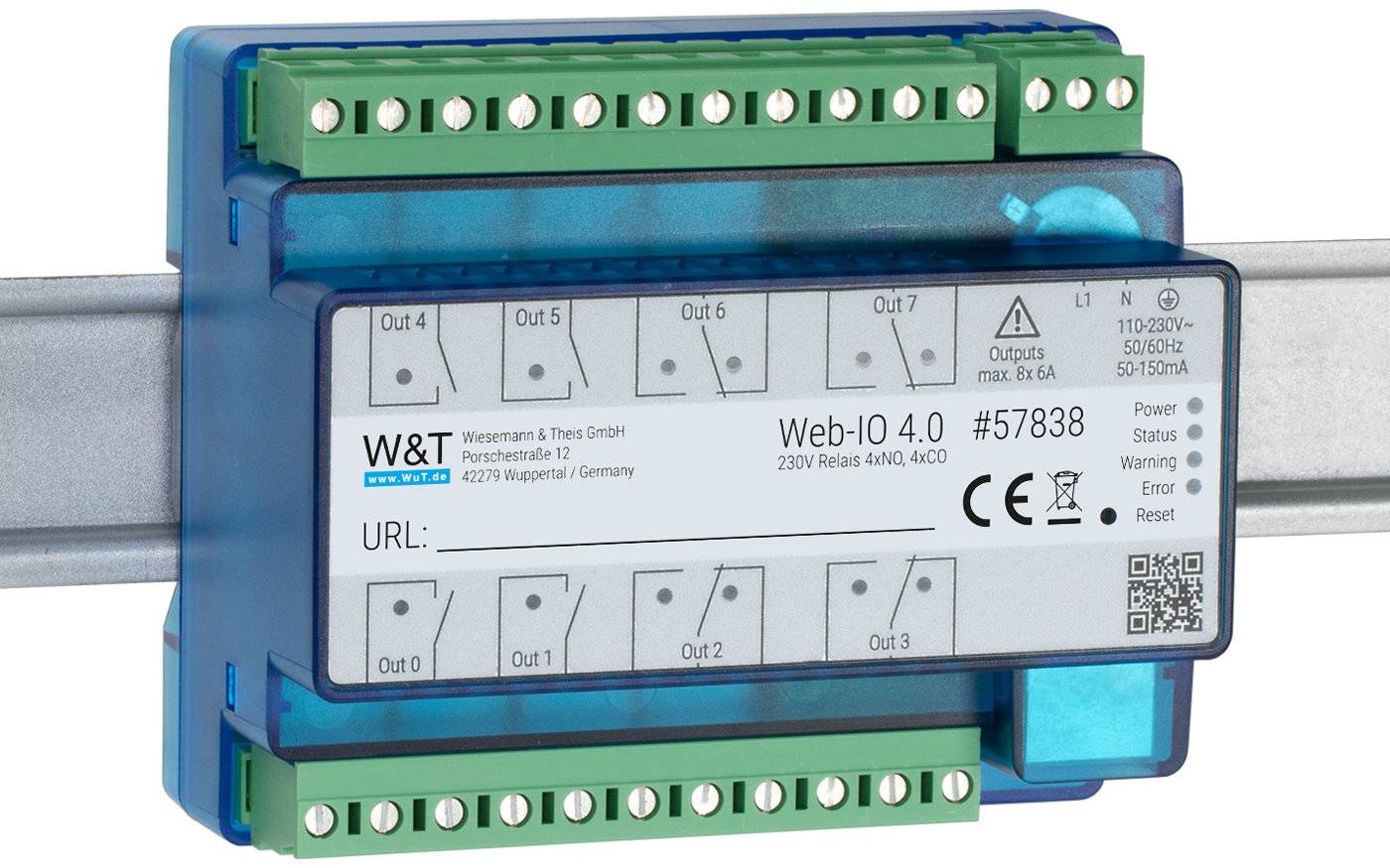 Web-IO 4.0 230V Relais 4xNO, 4xCO