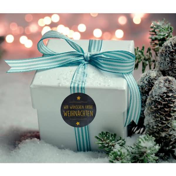 Promotion-Etiketten 'Wir wünschen Frohe Weihnachten' 38mm schwarz VE=200 Stück