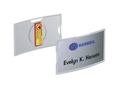 DURABLE - Namensschild - für 40 x 75 mm - Clip, Magnet, Nadel - durchsichtig (Packung mit 25)