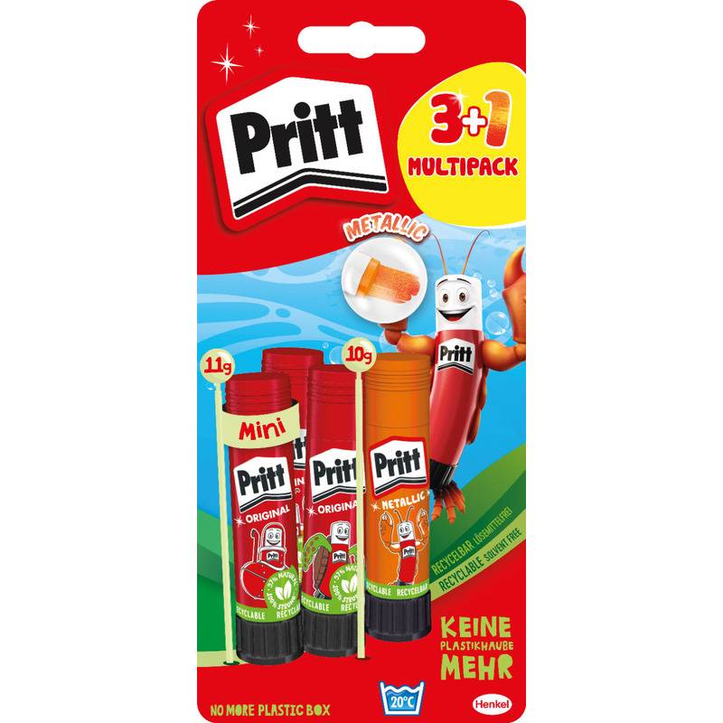Pritt Klebestift BTS 2025, Multipack, 3x 11 g + 1x 10 g