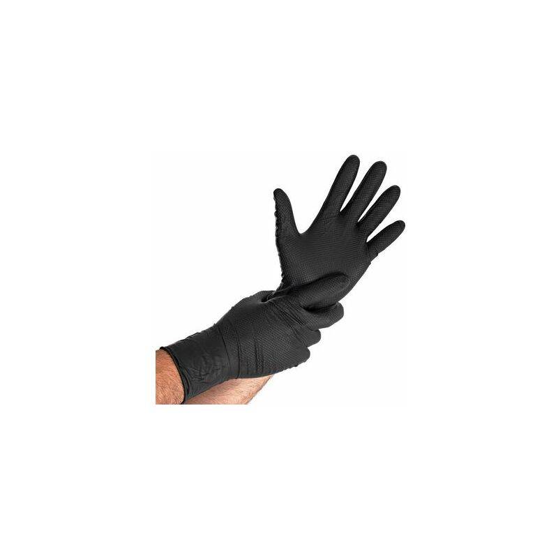 HYGOSTAR Nitril-Handschuh "POWER GRIP LONG", L, schwarz