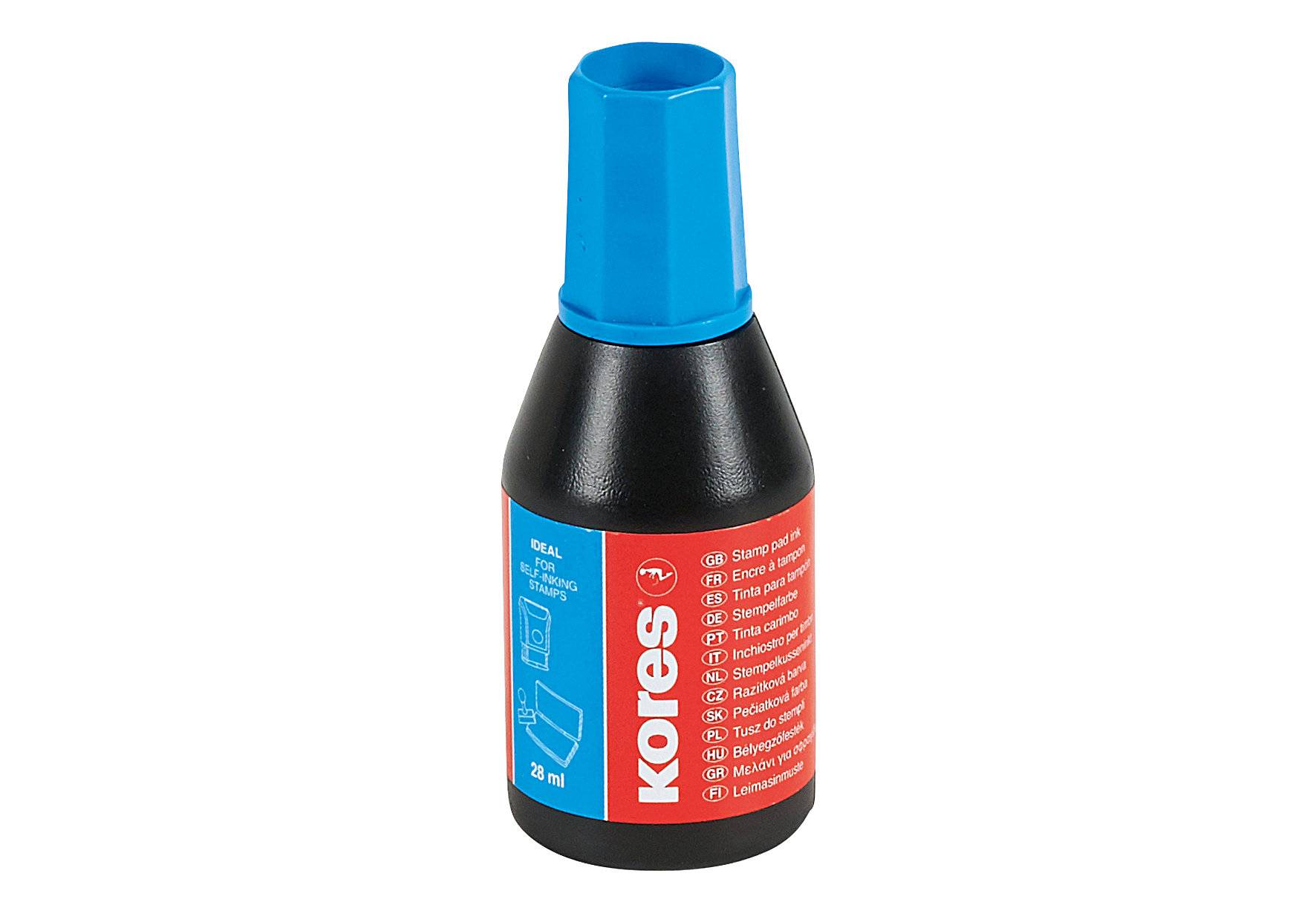 Kores Stempelfarbe, Inhalt: 27 ml, blau (5671001)
