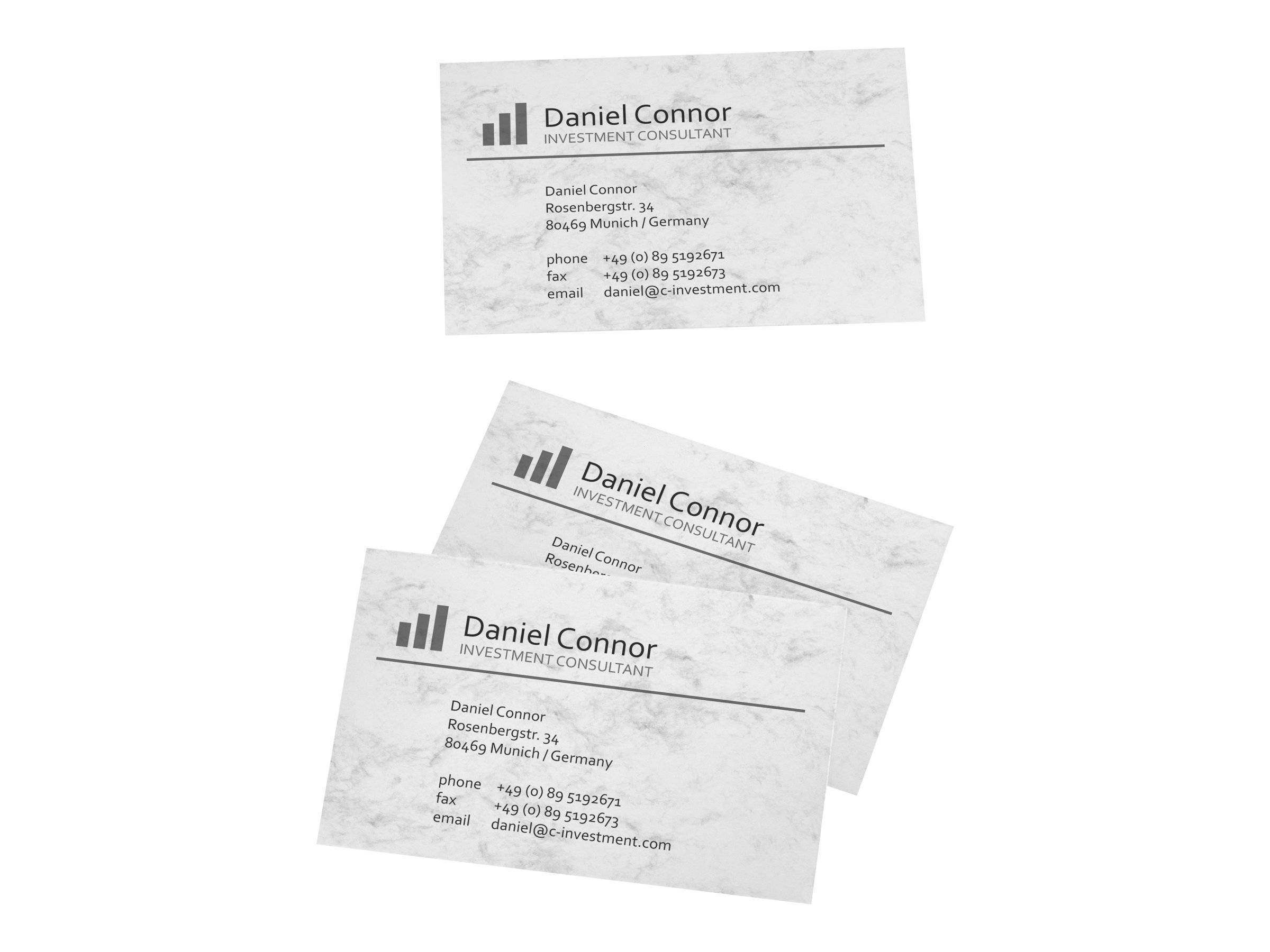 Sigel Business Card 3C DP742 - Marble Gray - 85 x 55 mm - 225 g/m² - 100 Karte(n) (10 Bogen x 10)