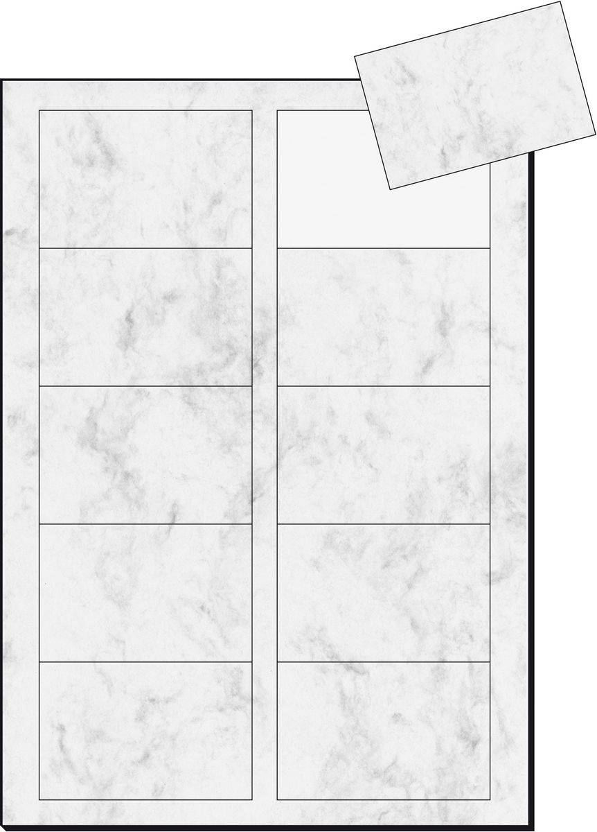 Sigel Business Card 3C DP742 - Marble Gray - 85 x 55 mm - 225 g/m² - 100 Karte(n) (10 Bogen x 10)