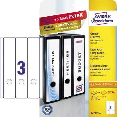 AVERY Zweckform Ordnerrückenetikett ultragrip breit/lang 61 x 297 mm