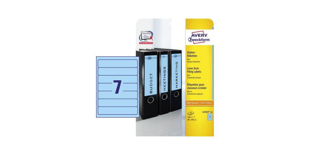 AVERY Zweckform Ordnerrückenetikett ultragrip schmal/kurz 38 x 192 mm