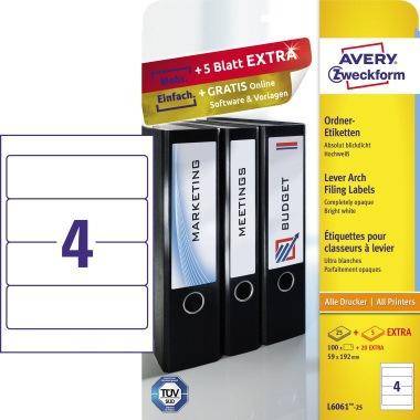 AVERY Zweckform Ordnerrückenetikett ultragrip breit/kurz 59 x 192 mm