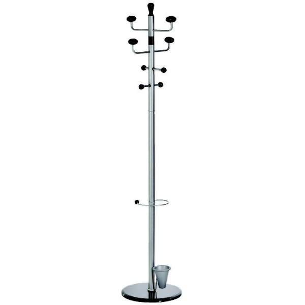 Standgarderobe pulverbeschichtetes Metall 180x38cm silber