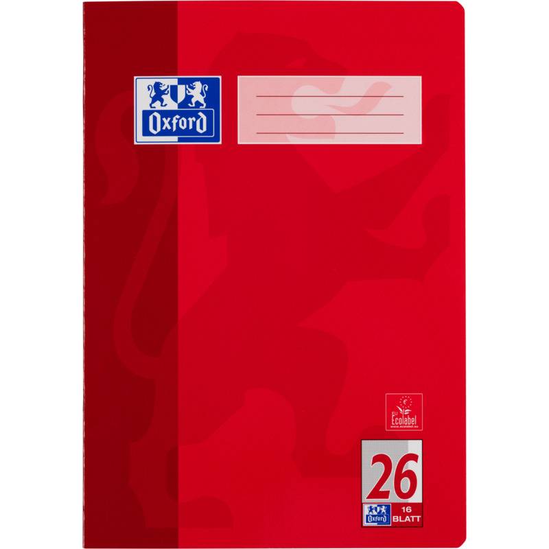 Oxford Schulheft, DIN A4, Lineatur 26 / kariert, 16 Blatt