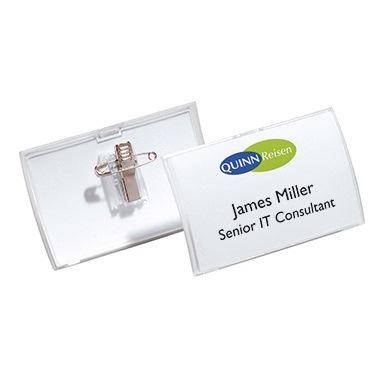 DURABLE Namensschild CLICK FOLD 90 x 54 mm (B x H) Kombiklemme