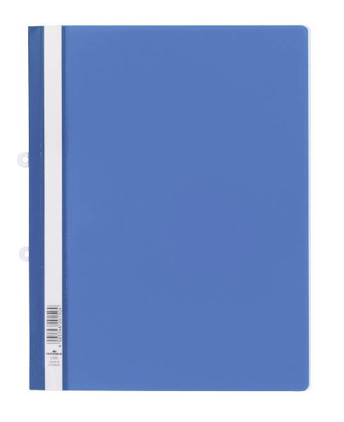 Durable Sichthefter aus Hartfolie mit Abheftschieber, A4, PVC, Blau, Transparent, Porträt