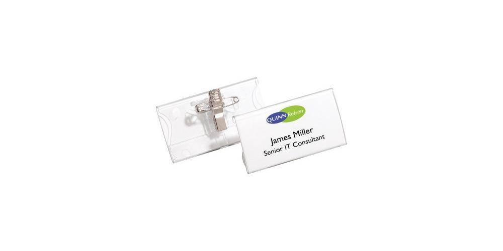 DURABLE Namensschild 75 x 40 mm (B x H) Kombiklemme transparent 25
