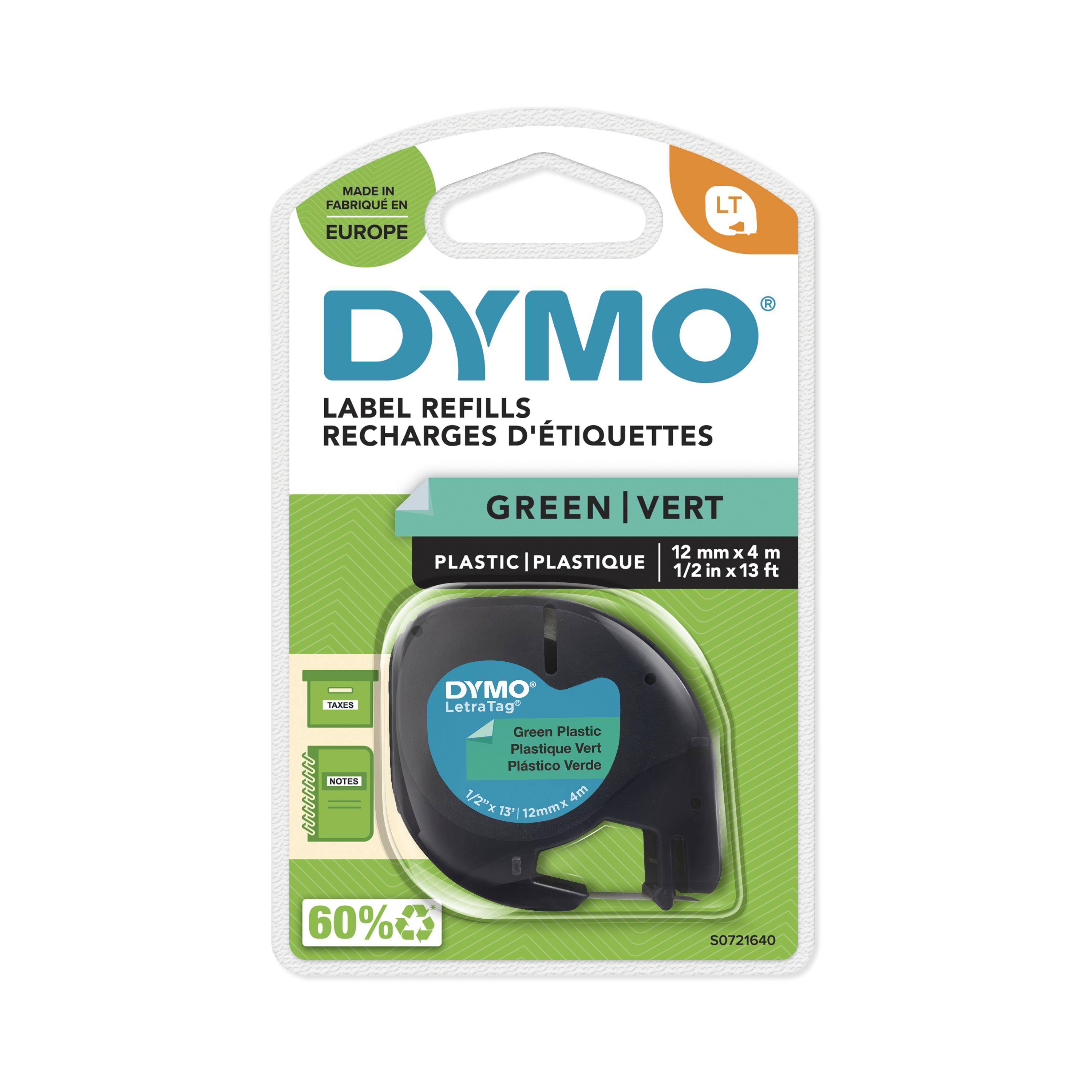 Dymo LetraTAG Band, Plastik grün, 12mm x 4m, selbstklebend