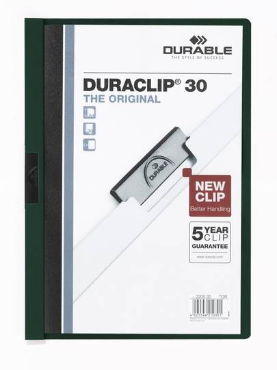 Durable DURACLIP 30 A4, A4, PVC, Schwarz, Grün, Transparent, 30 Blätter, 1 Stück(e)