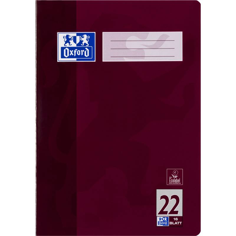 Oxford Schulheft, DIN A4, Lineatur 22 / kariert, 16 Blatt