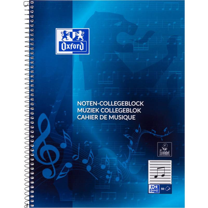 Oxford Noten-Collegeblock, DIN A4, 50 Blatt, Lineatur 14